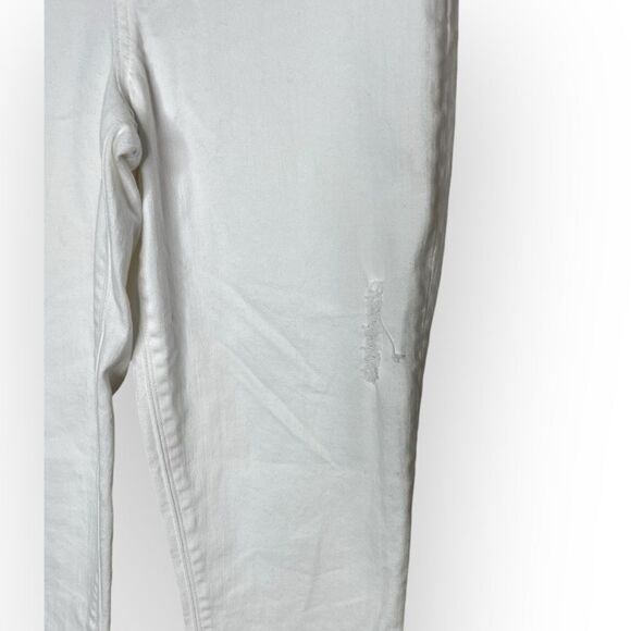SPANX White Distressed Raw Hem Pull On Tummy Control Jeans Jeggings Size Small - Picture 2 of 7